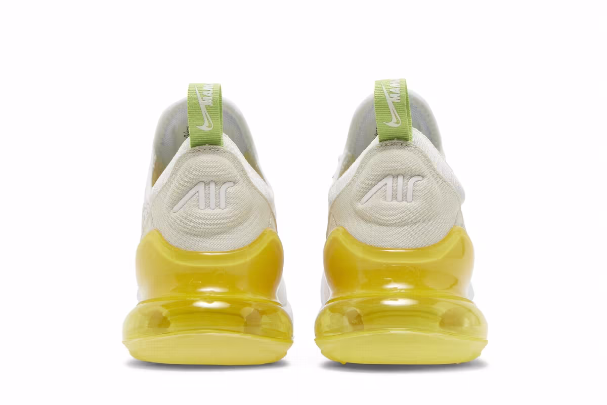 Nike Women's Air Max 270 White Yellow Strike, view 7