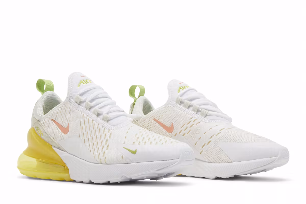 Nike Women's Air Max 270 White Yellow Strike, view 9