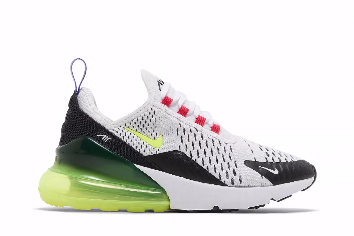 Nike Women's Air Max 270 White Volt Siren Red, view 2