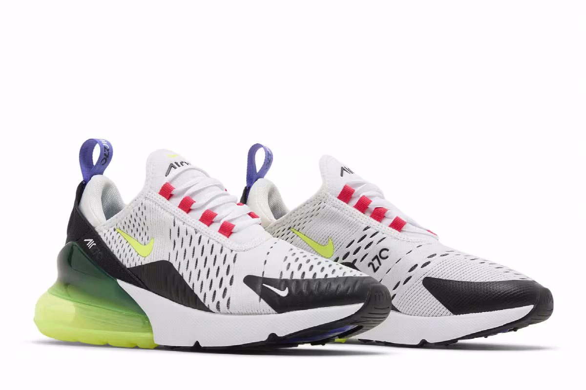 Nike Women's Air Max 270 White Volt Siren Red, view 9
