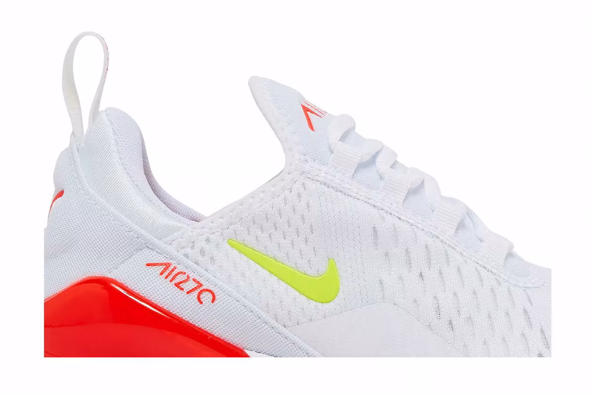 Nike Women's Air Max 270 White Bright Crimson Volt, view 3
