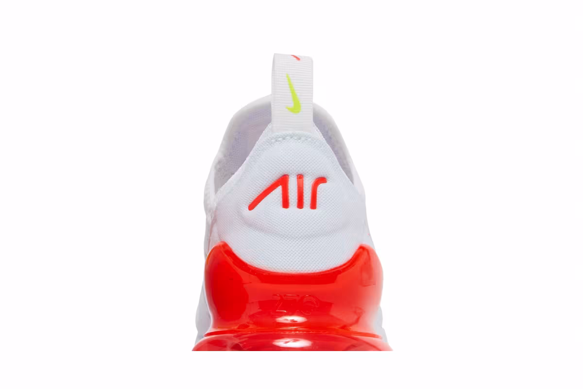 Nike Women's Air Max 270 White Bright Crimson Volt, view 8