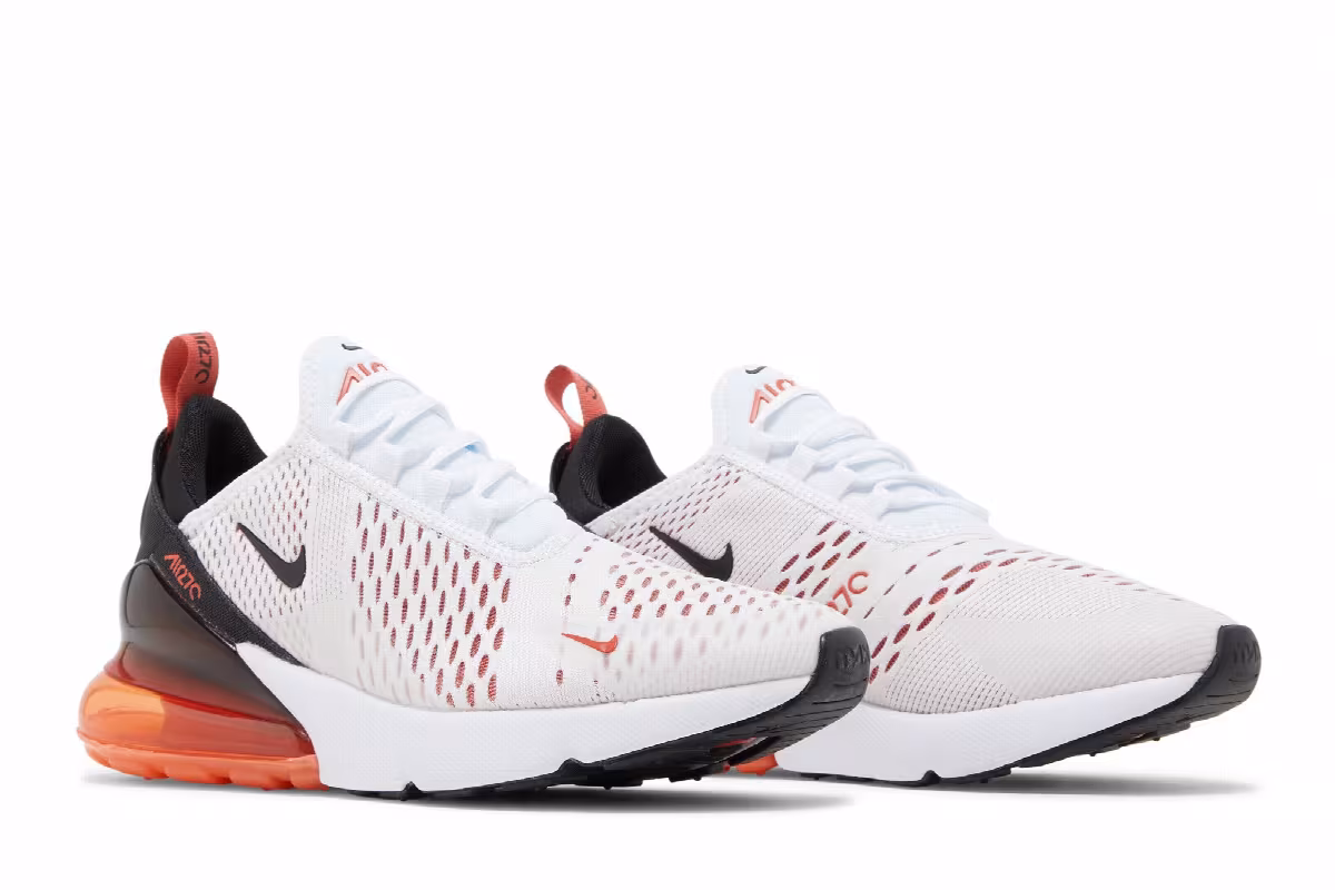 Nike Women's Air Max 270 White Mantra Orange, view 9