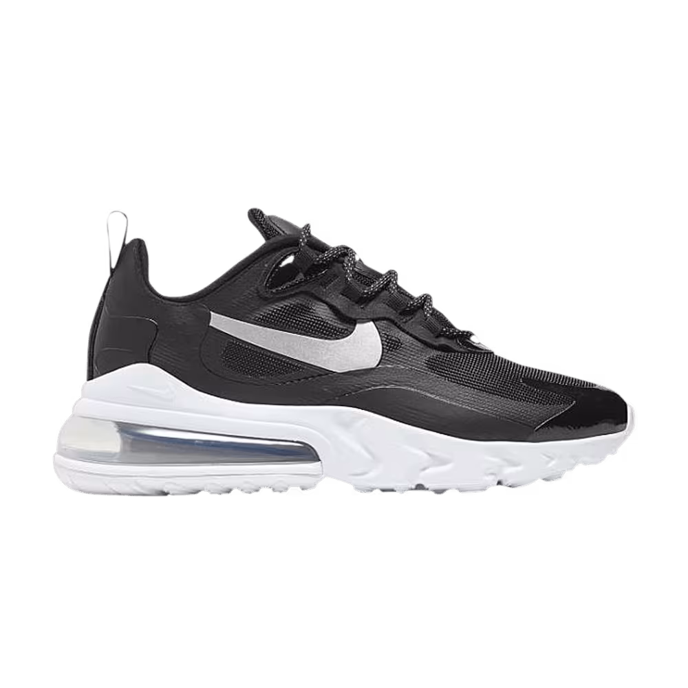 Nike Women's Air Max 270 React Black Metallic Silver