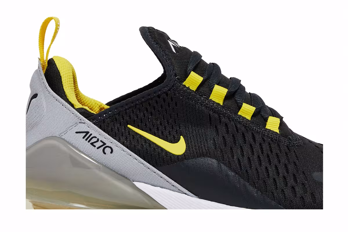 Nike Air Max 270 GS Anthracite Yellow Strike, view 3