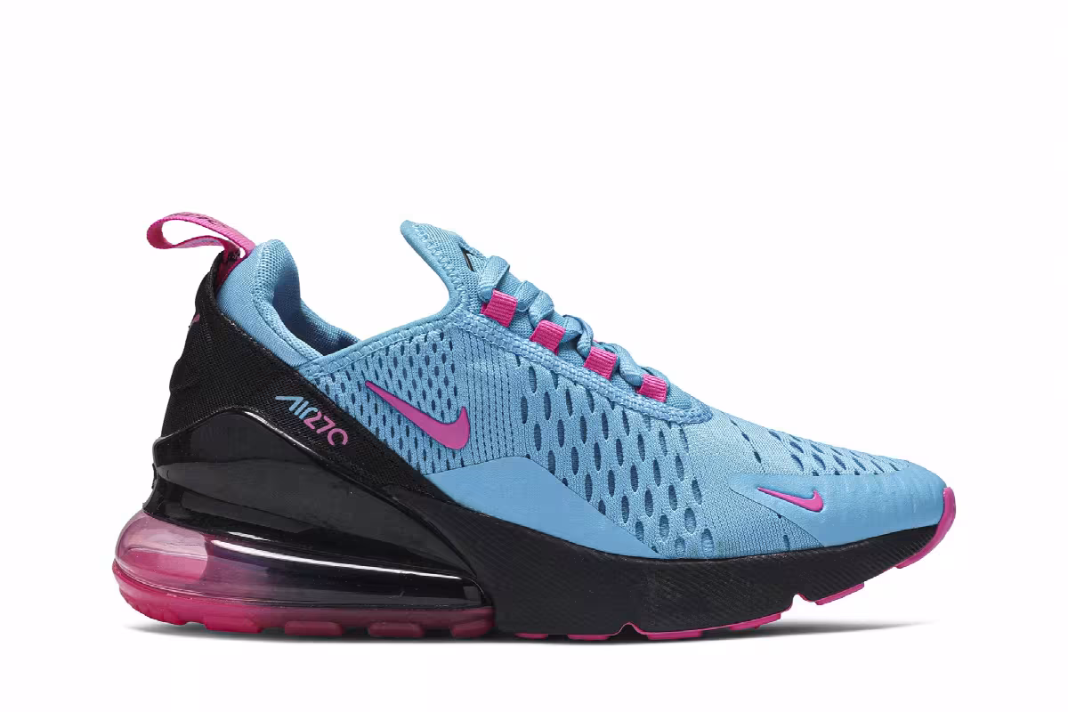 Nike Air Max 270 GS Light Blue Fury Fuchsia, view 2