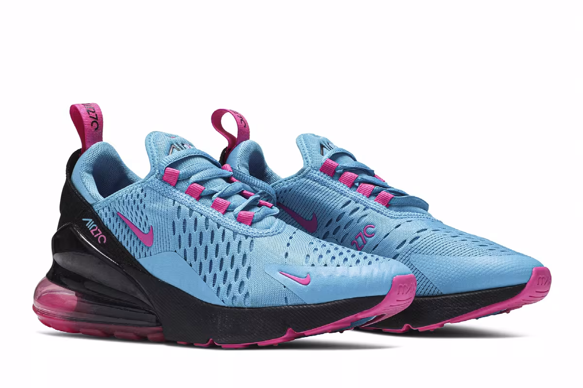 Nike Air Max 270 GS Light Blue Fury Fuchsia, view 9