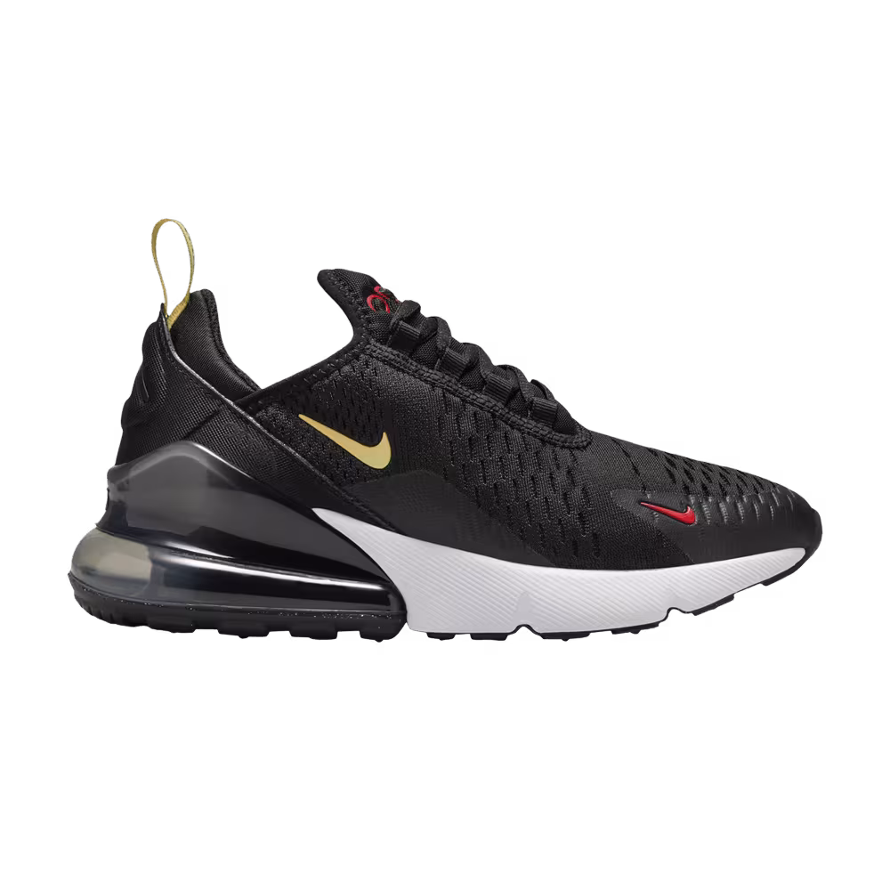 Nike Air Max 270 GS Black Gym Red Saturn Gold