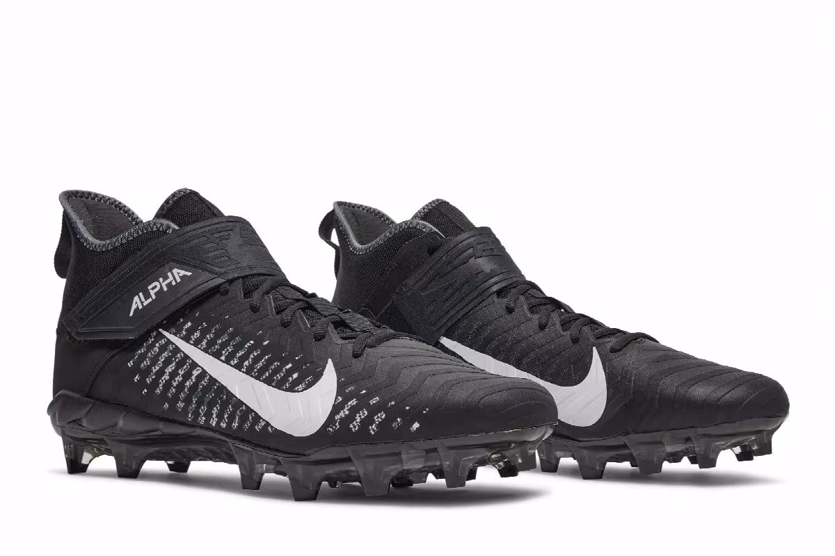 Nike Alpha Menace Pro 2 Mid Black White, view 9