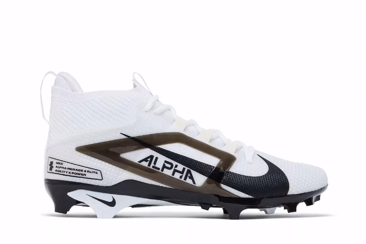 Nike Alpha Menace Elite 4 White Black, view 2
