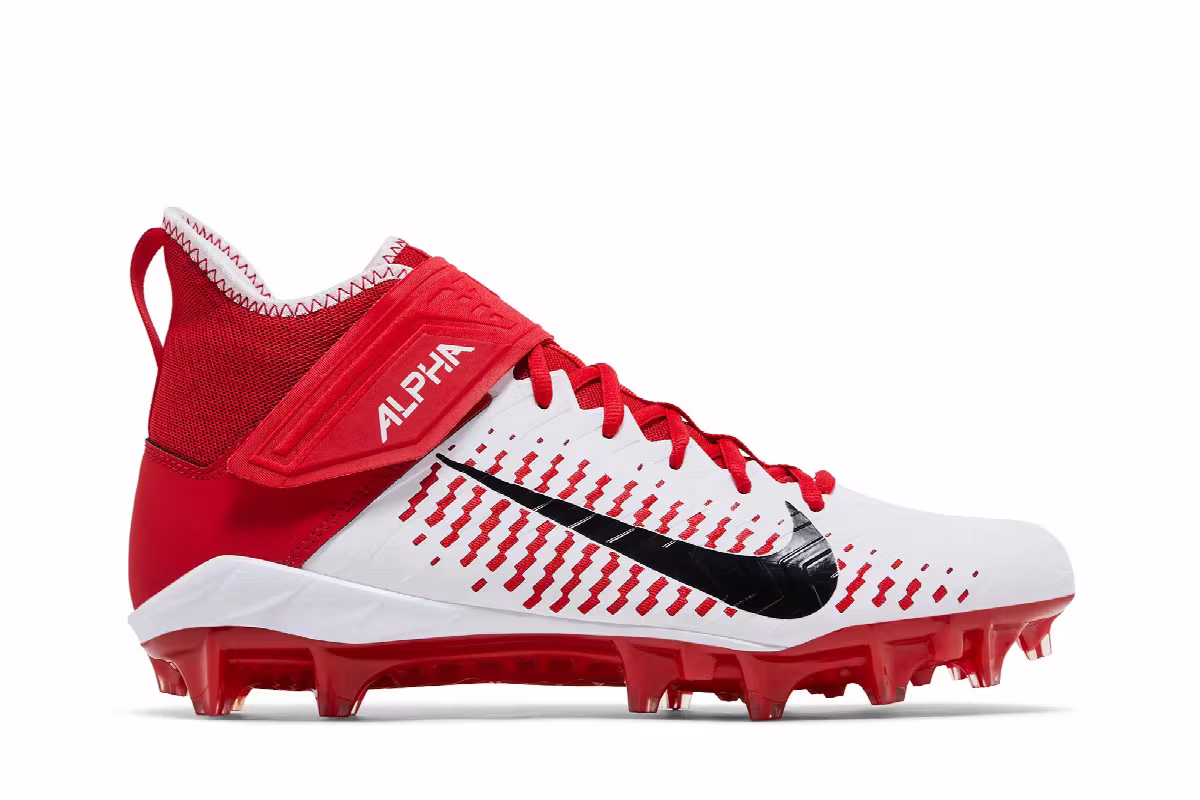 Nike Alpha Menace Pro 2 Mid White University Red, view 2