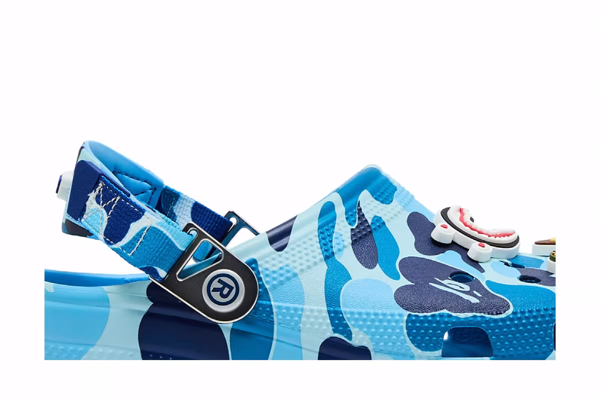 BAPE x Crocs Classic Clog ABC Camo - Blue, view 3