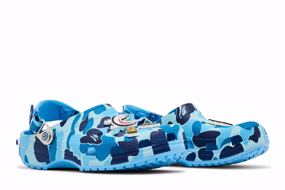 BAPE x Crocs Classic Clog ABC Camo - Blue, view 9