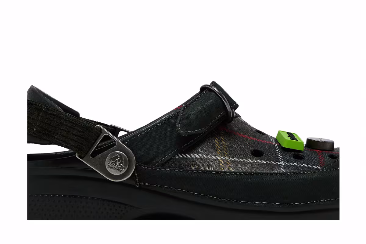 Barbour x Crocs Classic Clog Kelp Plaid, view 3