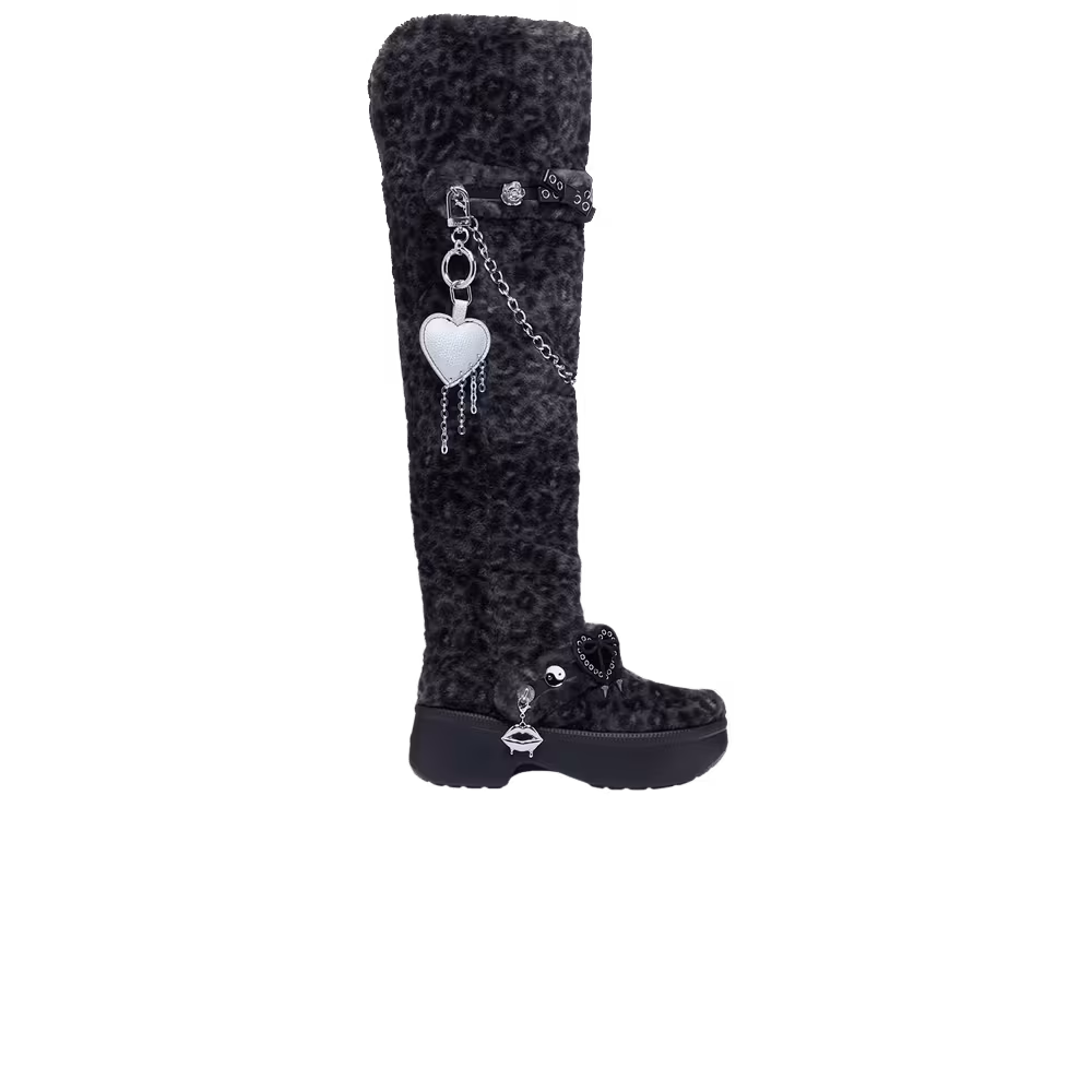 T-Pain x Crocs Women's Classic Unfurgettable Knee High Boot Leopard