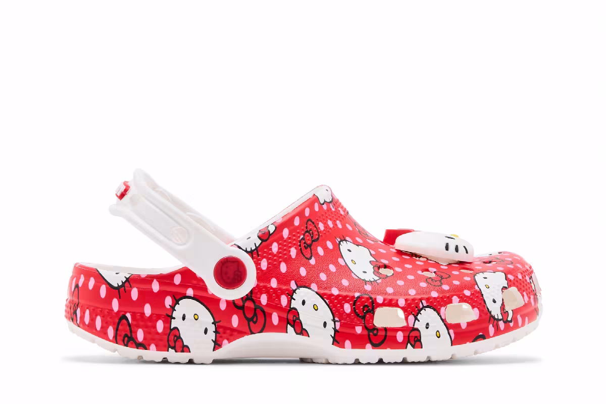 Hello Kitty x Crocs Classic Clog Kids Red Polka Dots, view 2