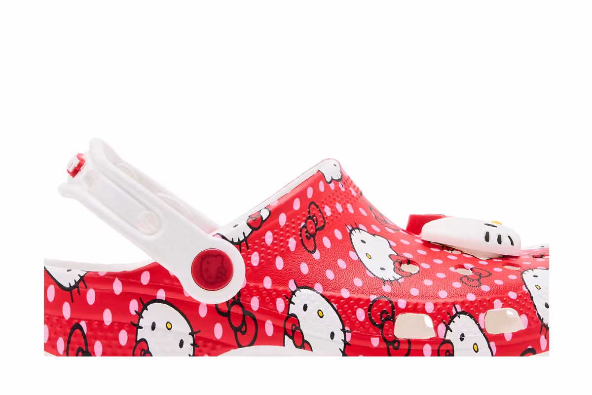 Hello Kitty x Crocs Classic Clog Kids Red Polka Dots, view 3