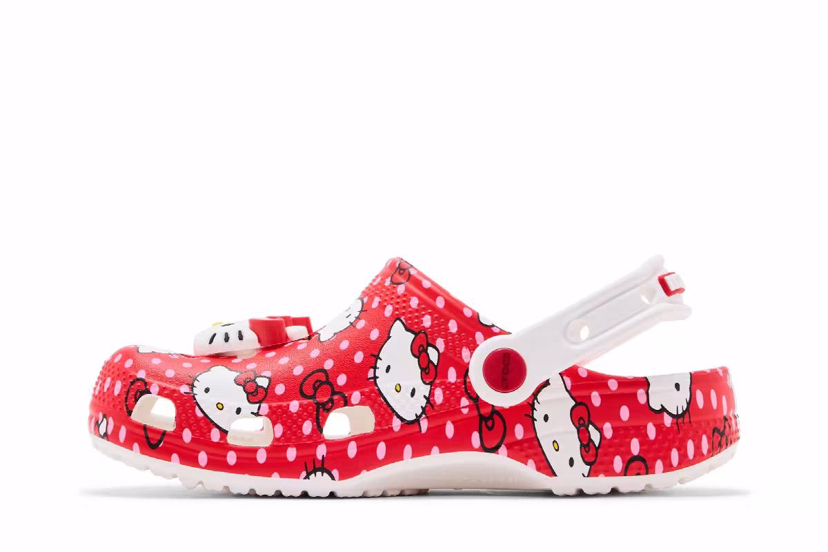 Hello Kitty x Crocs Classic Clog Kids Red Polka Dots, view 4