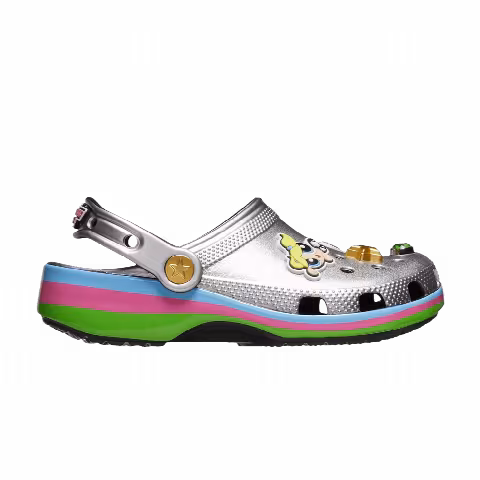 Crocs The Powerpuff Girls x Classic Clog Kids 'Metallic Silver'