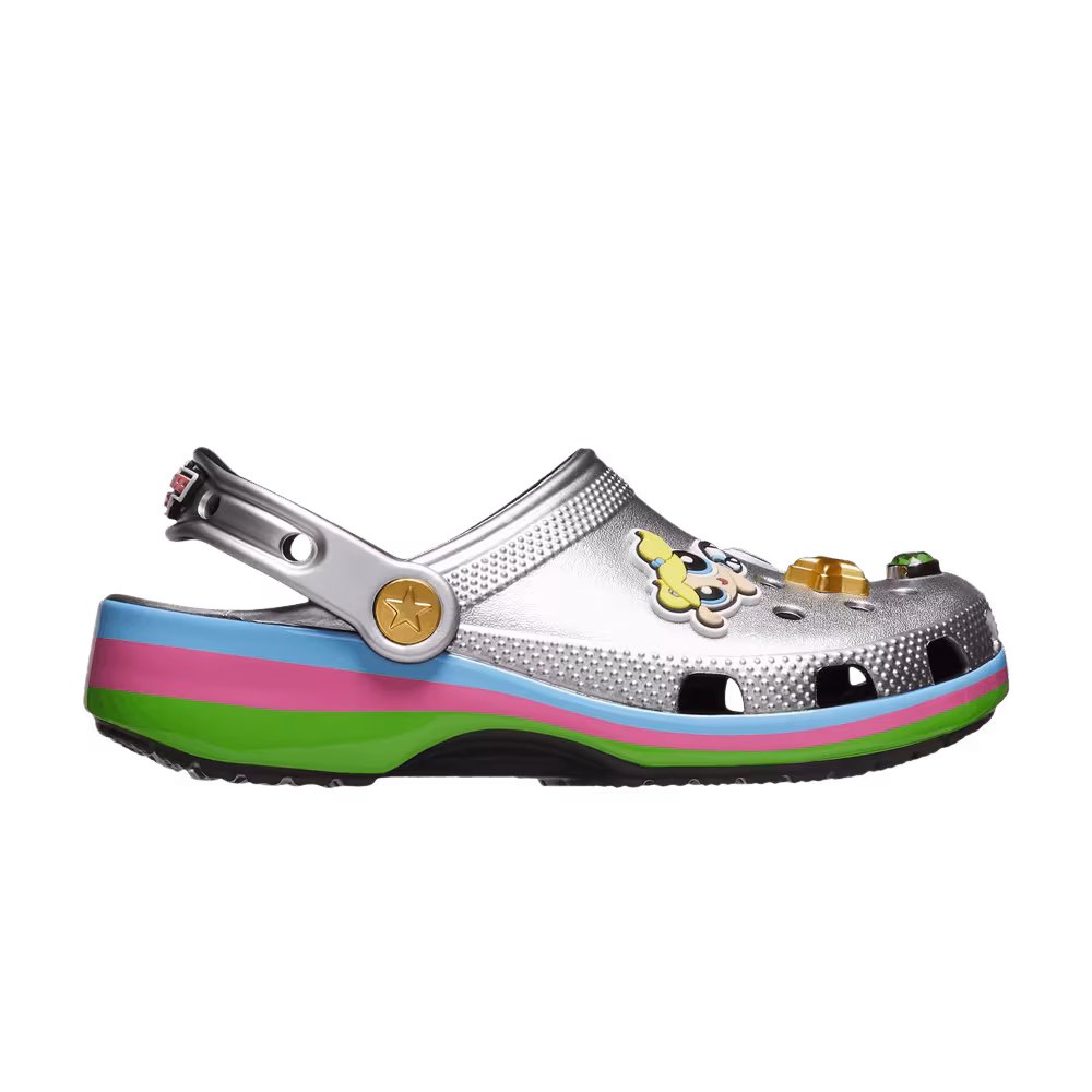 Crocs The Powerpuff Girls x Classic Clog Kids Metallic Silver