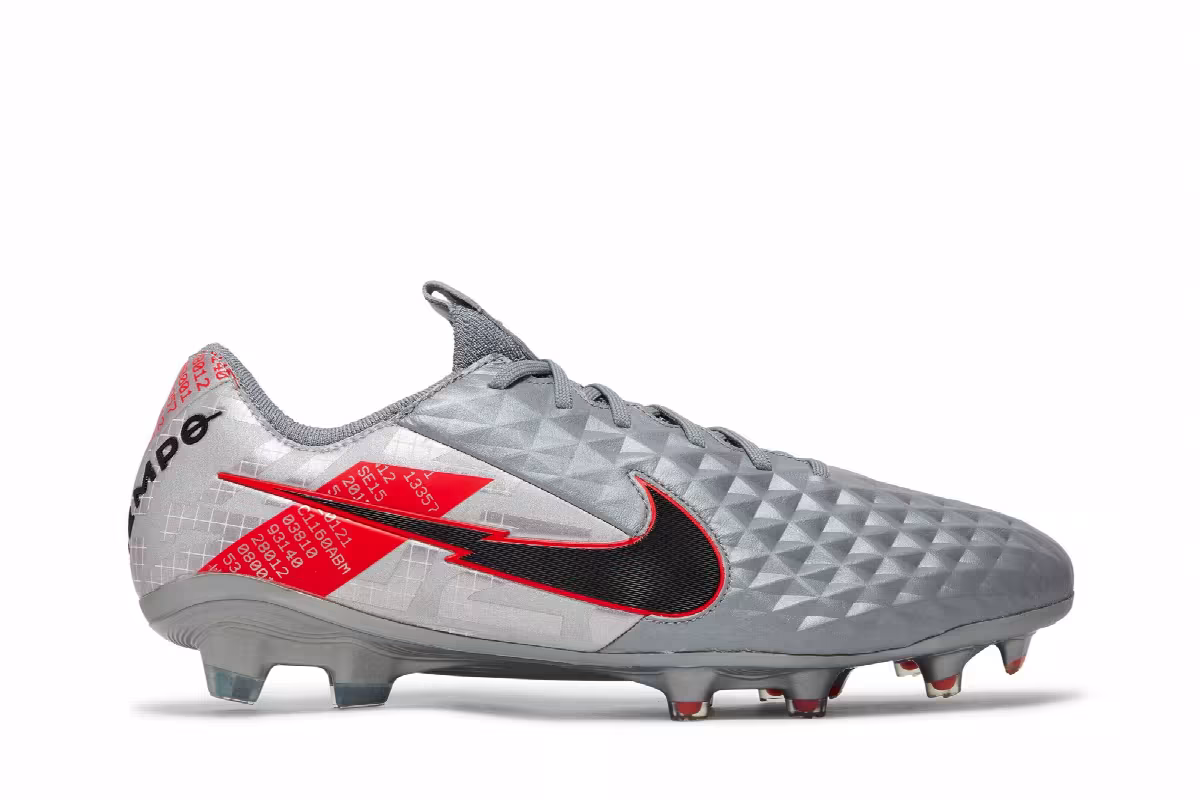 Nike Tiempo Legend 8 Elite FG Metallic Grey Crimson, view 2