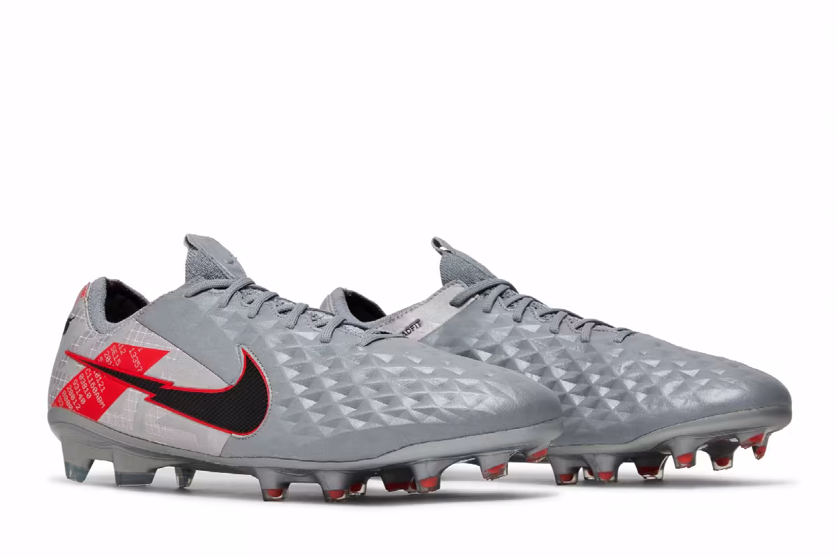 Nike Tiempo Legend 8 Elite FG Metallic Grey Crimson, view 9