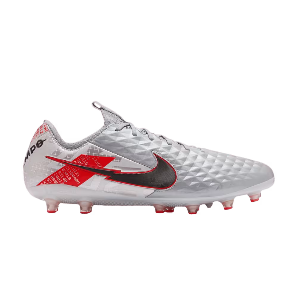 Nike Tiempo Legend 8 Elite AG Pro Metallic Grey Crimson