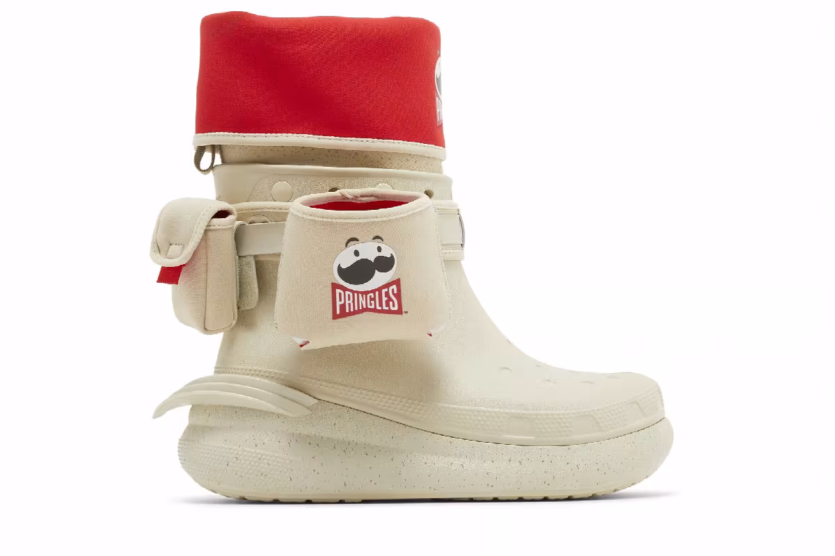 Pringles x Crocs Classic Crush Boot Bone, view 2