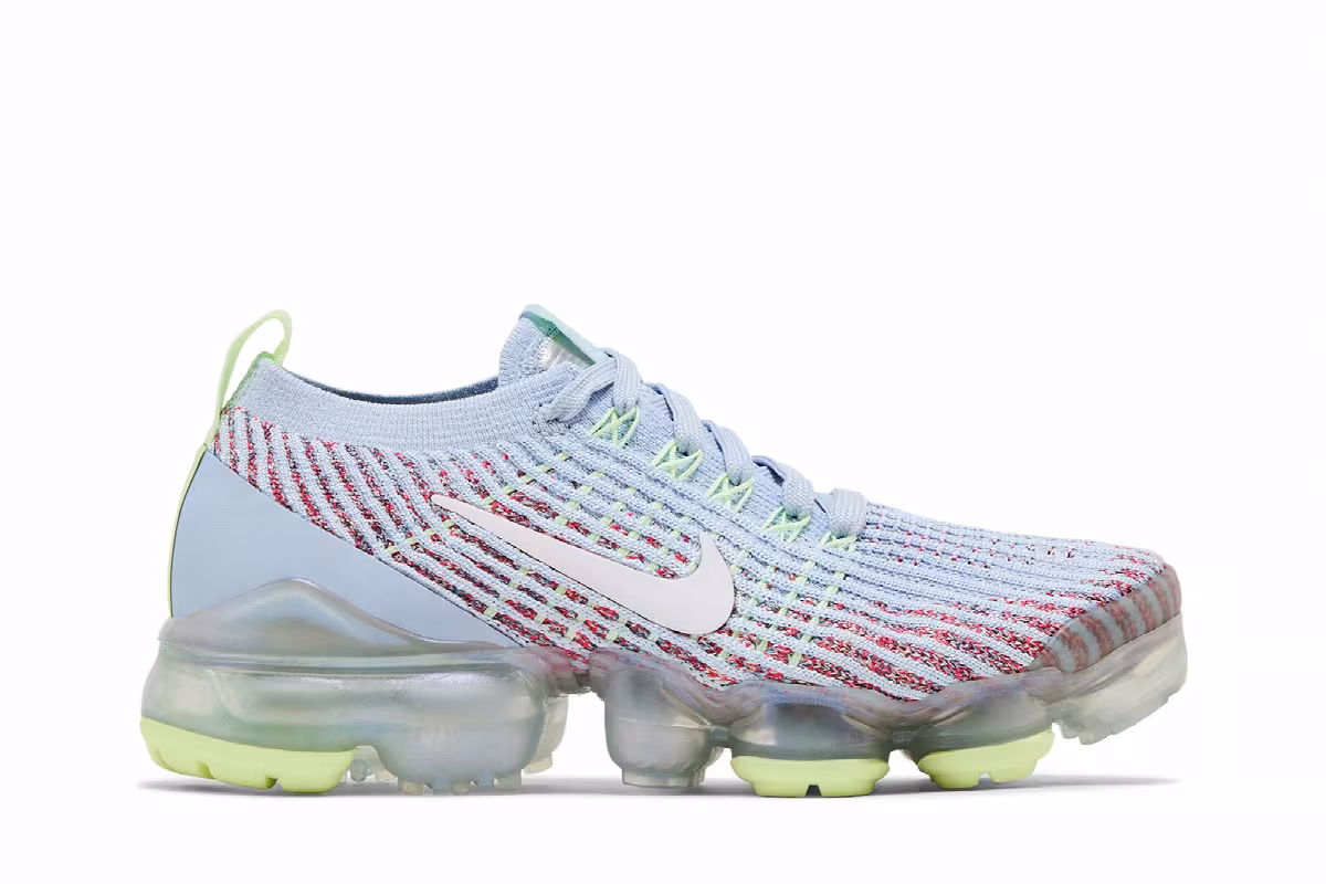 Nike Women's Air Vapormax Flyknit 3 Hydrogen Blue Volt, view 2