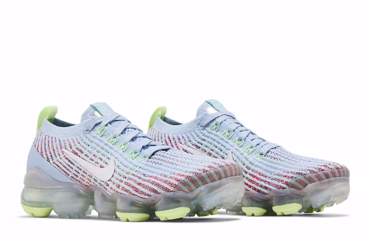Nike Women's Air Vapormax Flyknit 3 Hydrogen Blue Volt, view 9