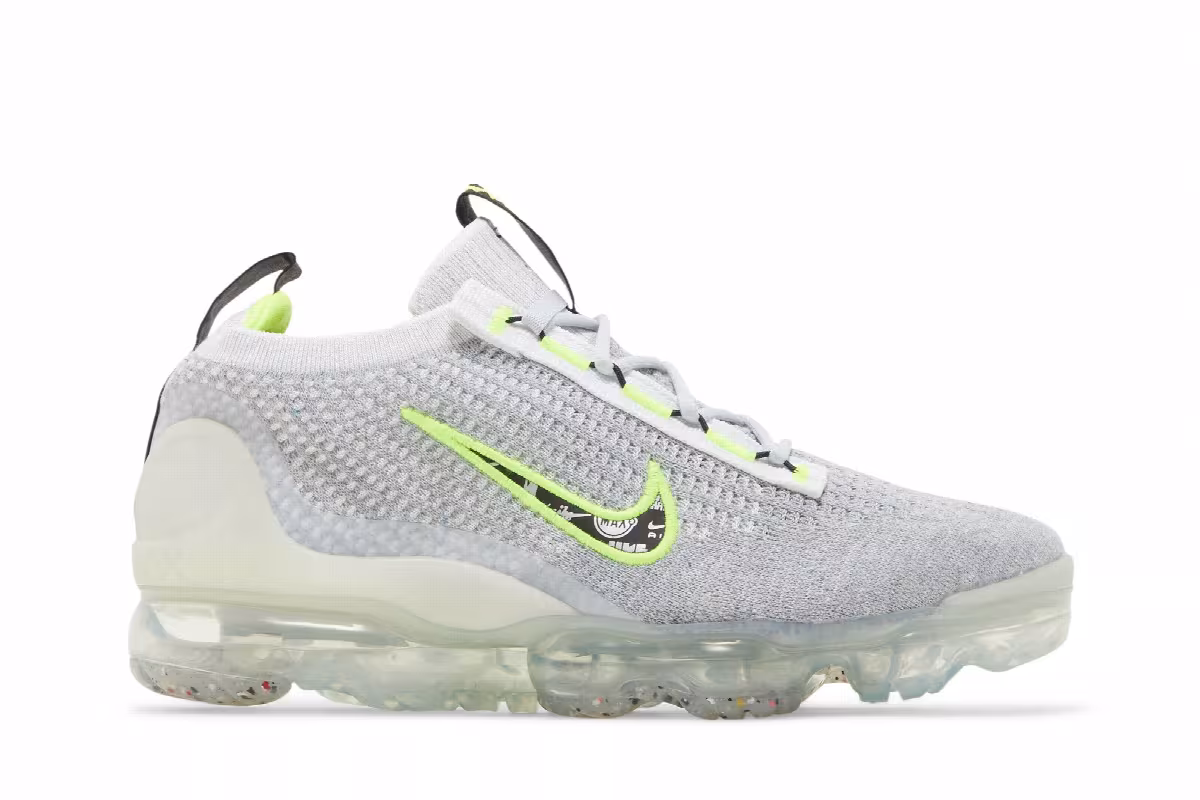 Nike Air VaporMax 2021 Flyknit GS Wolf Grey Volt, view 2