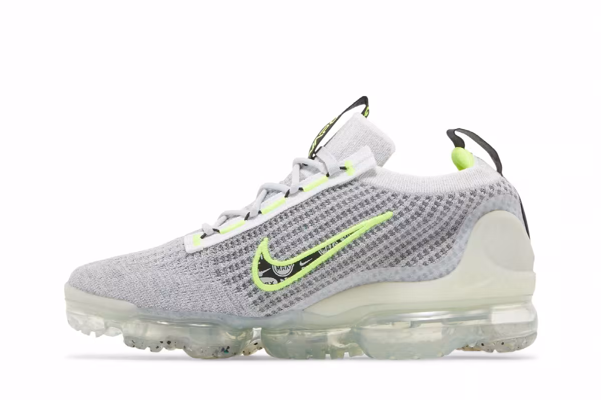 Nike Air VaporMax 2021 Flyknit GS Wolf Grey Volt, view 4