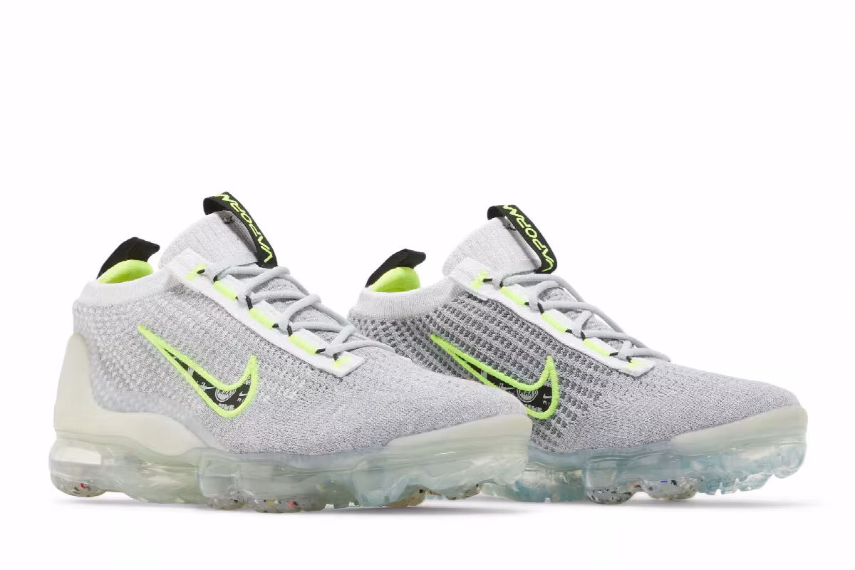 Nike Air VaporMax 2021 Flyknit GS Wolf Grey Volt, view 9