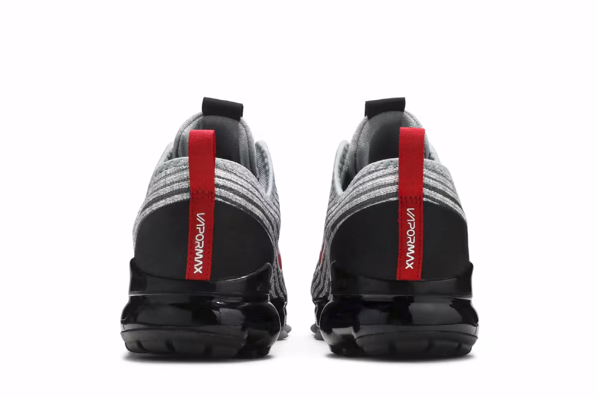 Nike Air VaporMax Flyknit 3 GS Particle Grey University Red, view 7