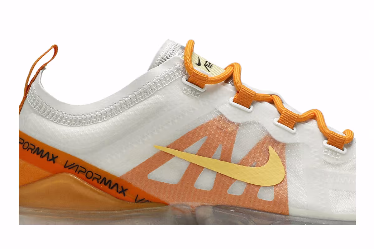 Nike Women's Air VaporMax 2019 White Orange, view 3