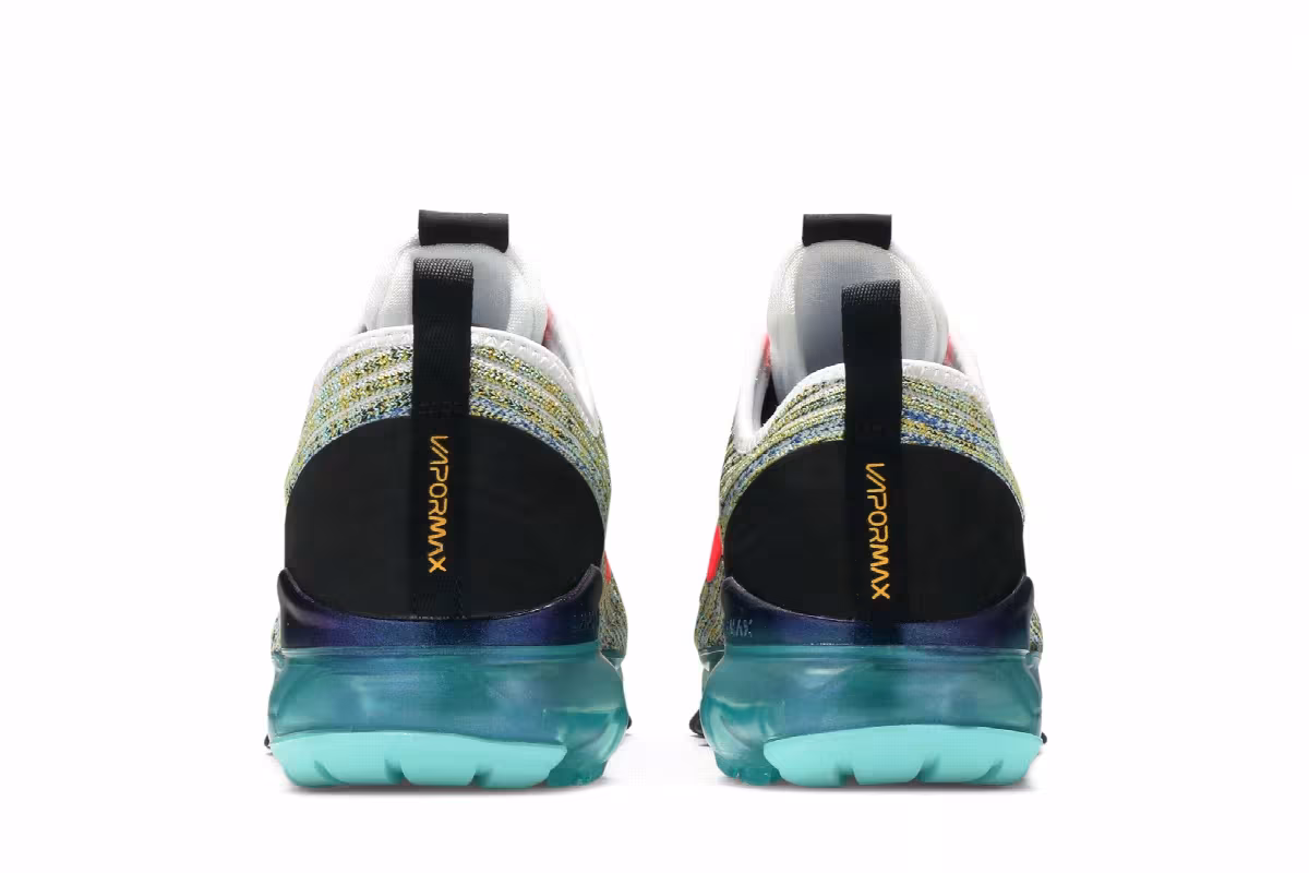 Nike Air VaporMax Flyknit 3 GS White Crimson Turqoise, view 7