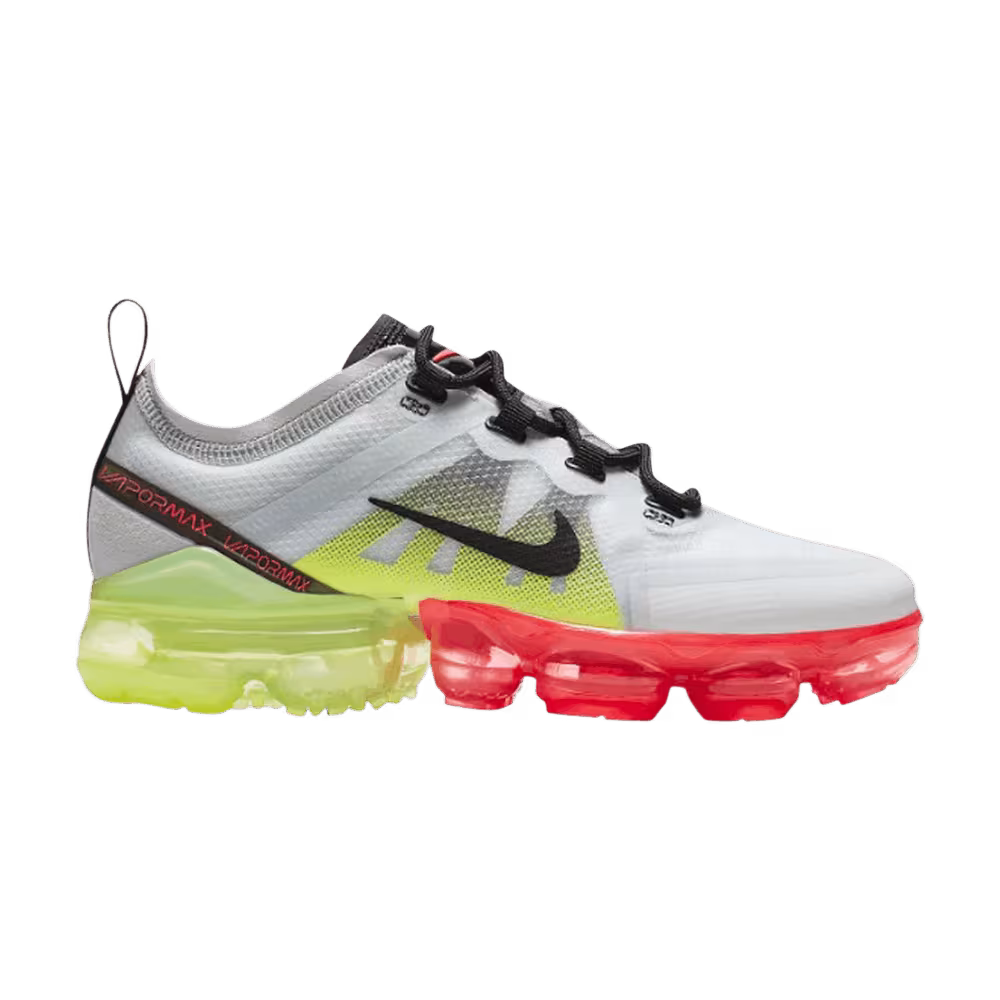 Nike Air VaporMax 2019 GS Pure Platinum Volt Crimson