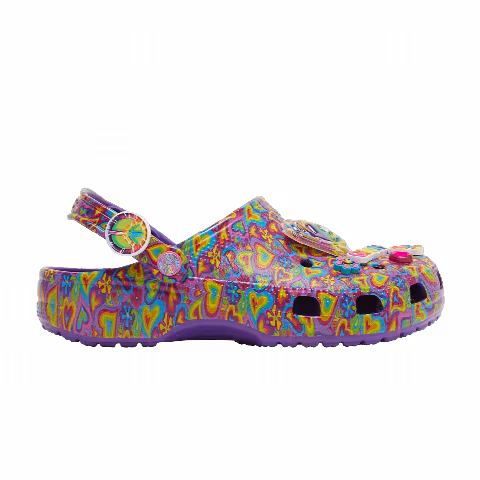 Lisa Frank x Crocs Classic Clog 'Neon Purple Multi Hearts'