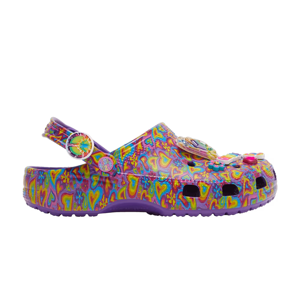 Lisa Frank x Crocs Classic Clog Neon Purple Multi Hearts