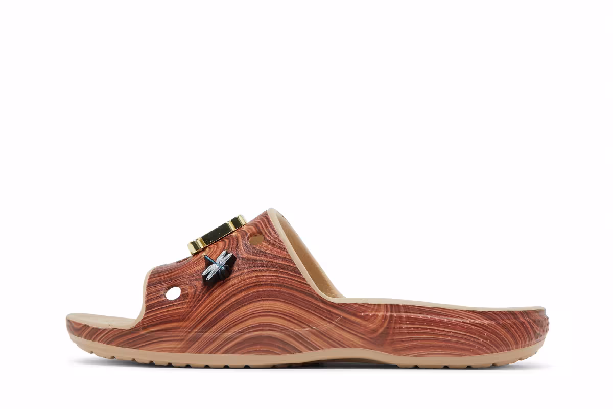 SZA x Crocs Classic Slide Woodgrain, view 4