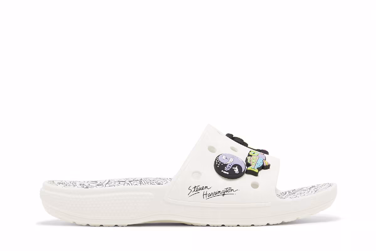 Steven Harrington x Crocs Classic Slide Quickstrike - White Black, view 2