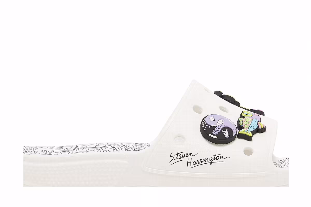 Steven Harrington x Crocs Classic Slide Quickstrike - White Black, view 3