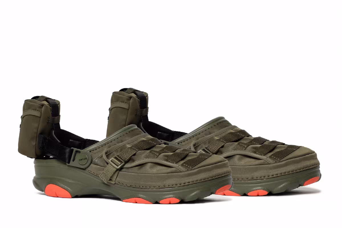 BEAMS x Crocs Classic All-Terrain Military Clog Army Green, view 9