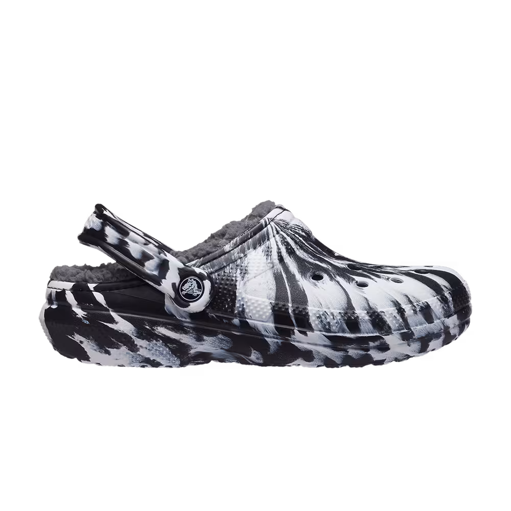 Crocs Classic Lined Clog Marbled - White Black