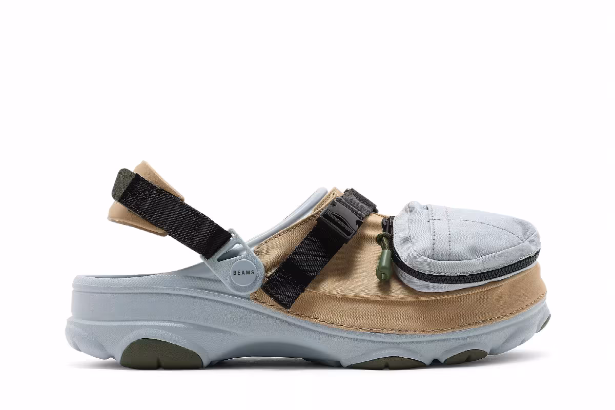 BEAMS x Crocs Classic All Terrain Outdoor Clog Khaki Grey, view 2