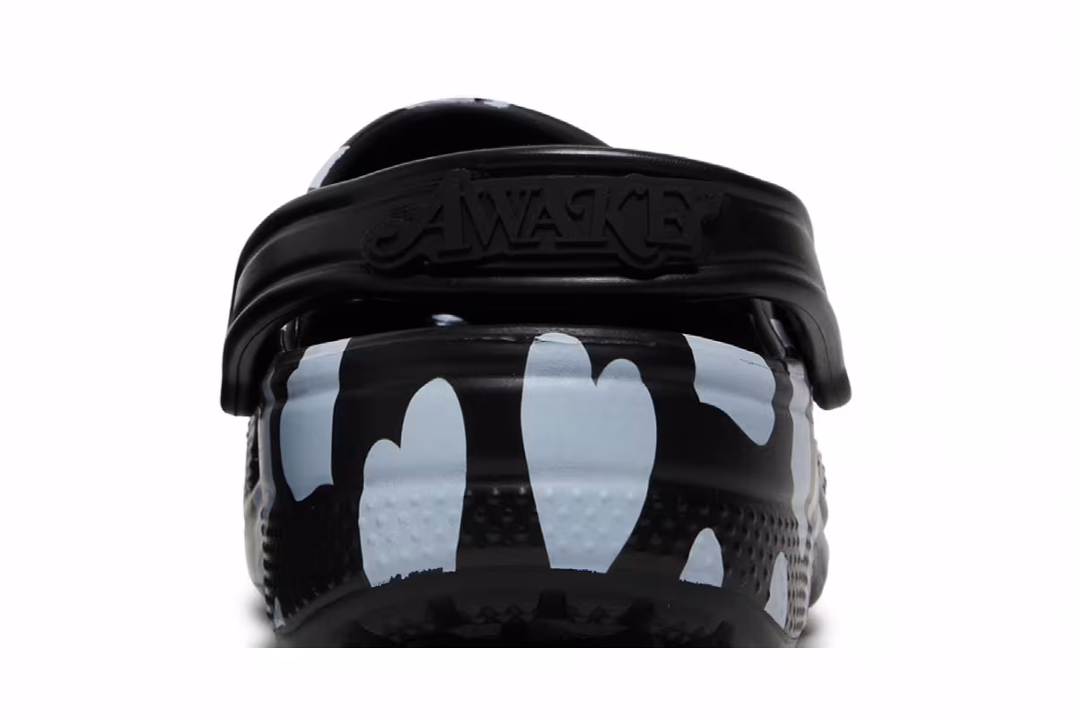 Awake NY x Crocs Classic Clog Home Is Where The Heart Is - Black, view 8