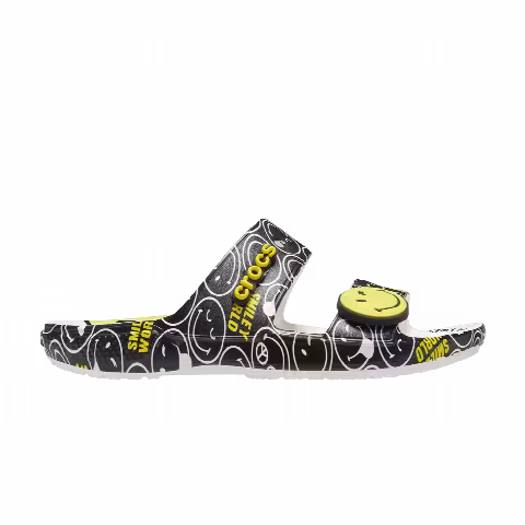 Crocs SmileyWorld x Classic Sandal 'Black White'