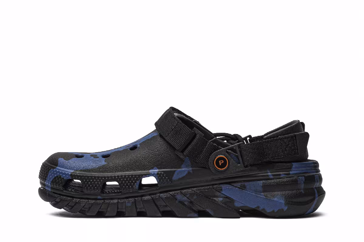 Post Malone x Crocs Duet Max Clog Blue Camo, view 4