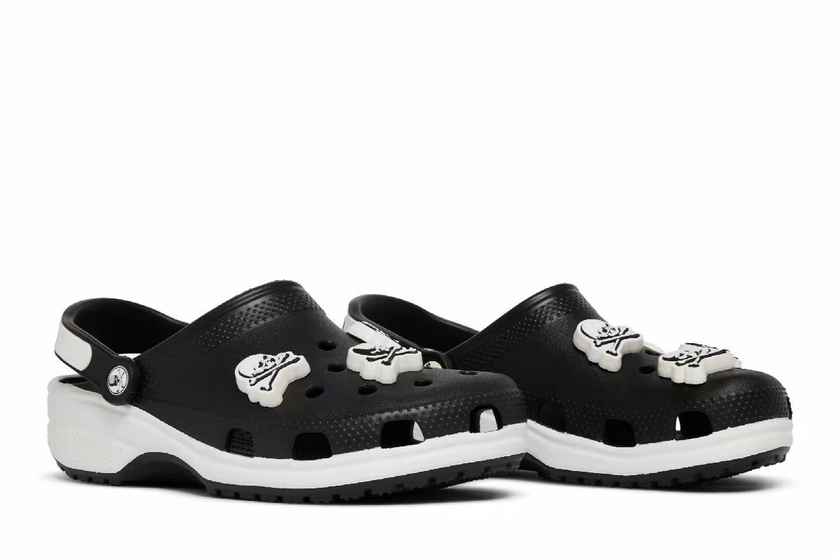Mastermind Japan x Crocs Classic Clog Black White, view 9