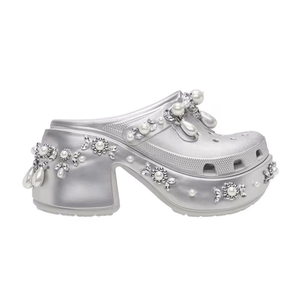 Simone Rocha x Crocs Siren Spiked Clog Metallic Silver